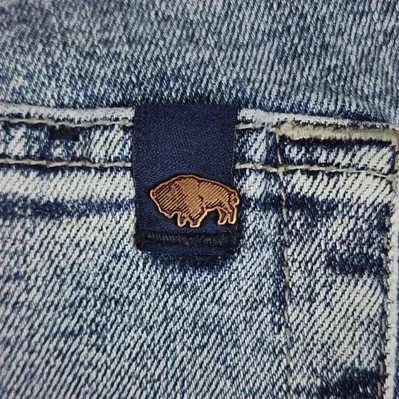 Buffalo David Bitton Mens Jeans Straight Six Stretch Size 34x34 Blue Distressed - Picture 3 of 16